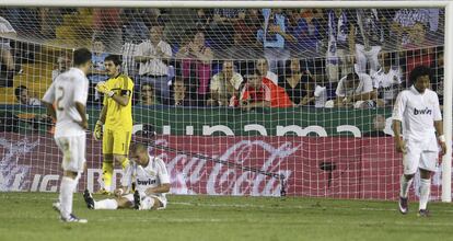 Carvalho, Pepe, Casillas y Marcelo, desolados tras el tanto del Levante.