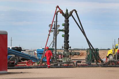 Un sitio de fracking el lunes en Midland, Texas, en junio de 2017.