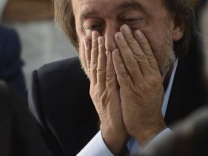 Bernardo De Bernardinis, el funcionario condenado, quien en el momento del terremoto era subdirector del sector técnico de Protección Civil, en un momento del juicio.