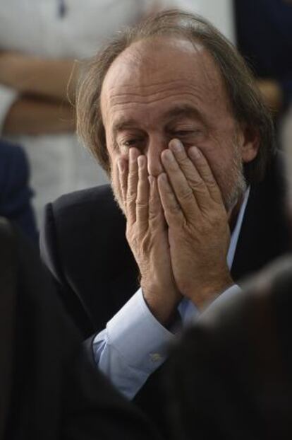 Bernardo De Bernardinis, el funcionario condenado, quien en el momento del terremoto era subdirector del sector técnico de Protección Civil, en un momento del juicio.