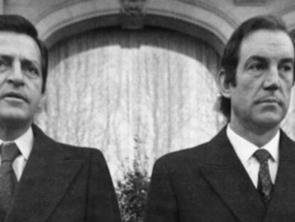 Adolfo Su&aacute;rez, con Carlos Garaikoetxea en 1980. 