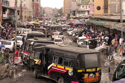 Una de las arterias principales del barrio de Eastleigh, en Nairobi.