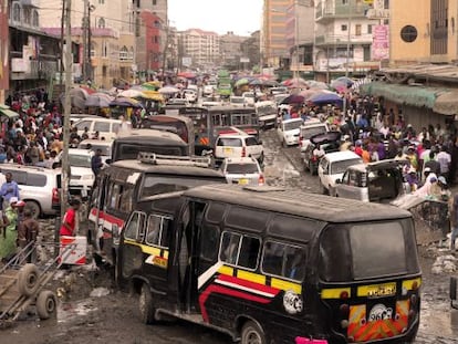 Una de las arterias principales del barrio de Eastleigh, en Nairobi.