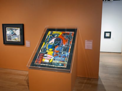 Vista de la exposición dedicada a Basquiat en el Museo de Arte de Orlando el pasado 1 de junio, antes de que la policía se incautara de 25 cuadros de atribución dudosa.