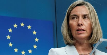 Federica Mogherini, este lunes en Bruselas.