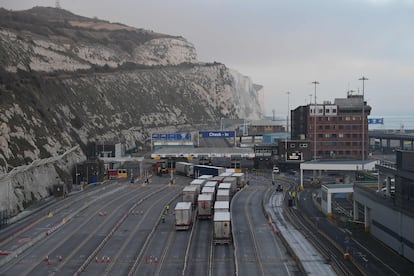 Varios camiones, en el puerto de Dover el 31 de diciembre.