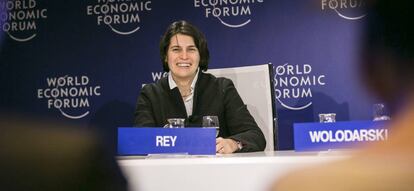 La economista H&eacute;l&egrave;ne Rey, durante el foro de Davos. 