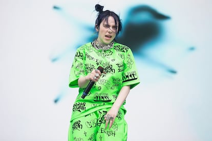 Billie Eilish durante uno de sus conciertos en el Festival Big Weekend (Inglaterra).