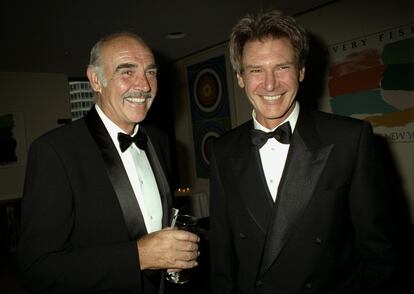 Sean Connery y Harrison Ford en Nueva York en 1997.