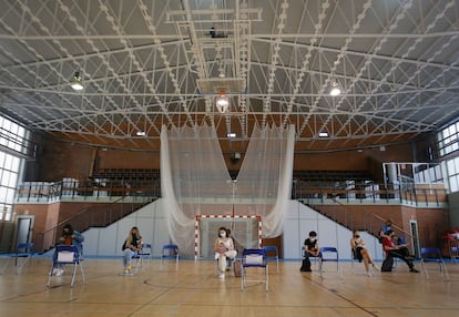 Vaccination at Madrid's Complutense University on Tuesday.