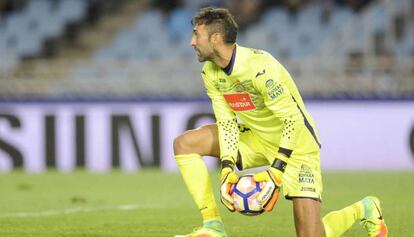 Diego L&oacute;pez, ante la Real Sociedad. 