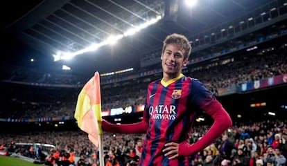 Neymar, depois de marcar contra o Villarreal.