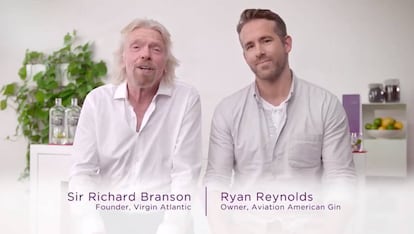 El magnate Richard Branson y el actor Ryan Reynolds.