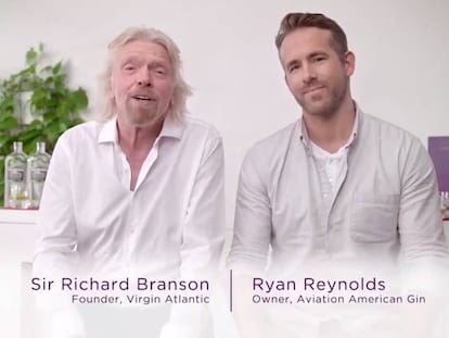 El magnate Richard Branson y el actor Ryan Reynolds.