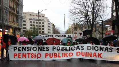 Manifestación de pensionistas en Bilbao.