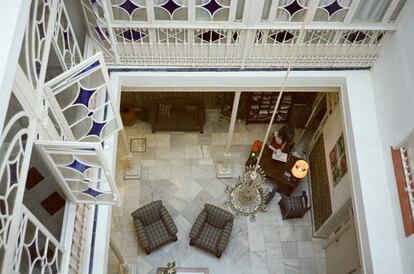 Patio del hotel Casa de Col&oacute;n, en Sevilla. 