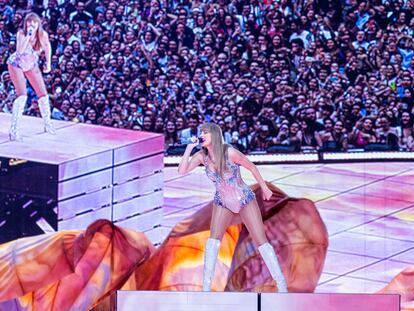 Taylor Swift, en un momento de su concierto del miércoles en el Santiago Bernabéu.