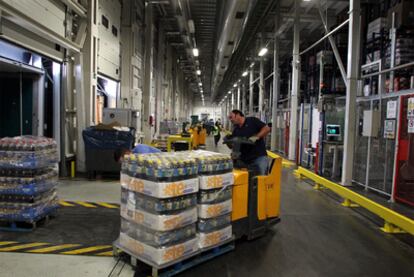 Centro logístico de Mercadona en el polígono industrial La Sendilla, en las afueras de Madrid.