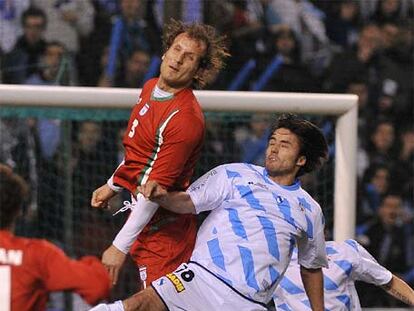 El futbolista Ricardo Cabanas en el partido de la selección gallega contra la iraní estas navidades en Riazor.