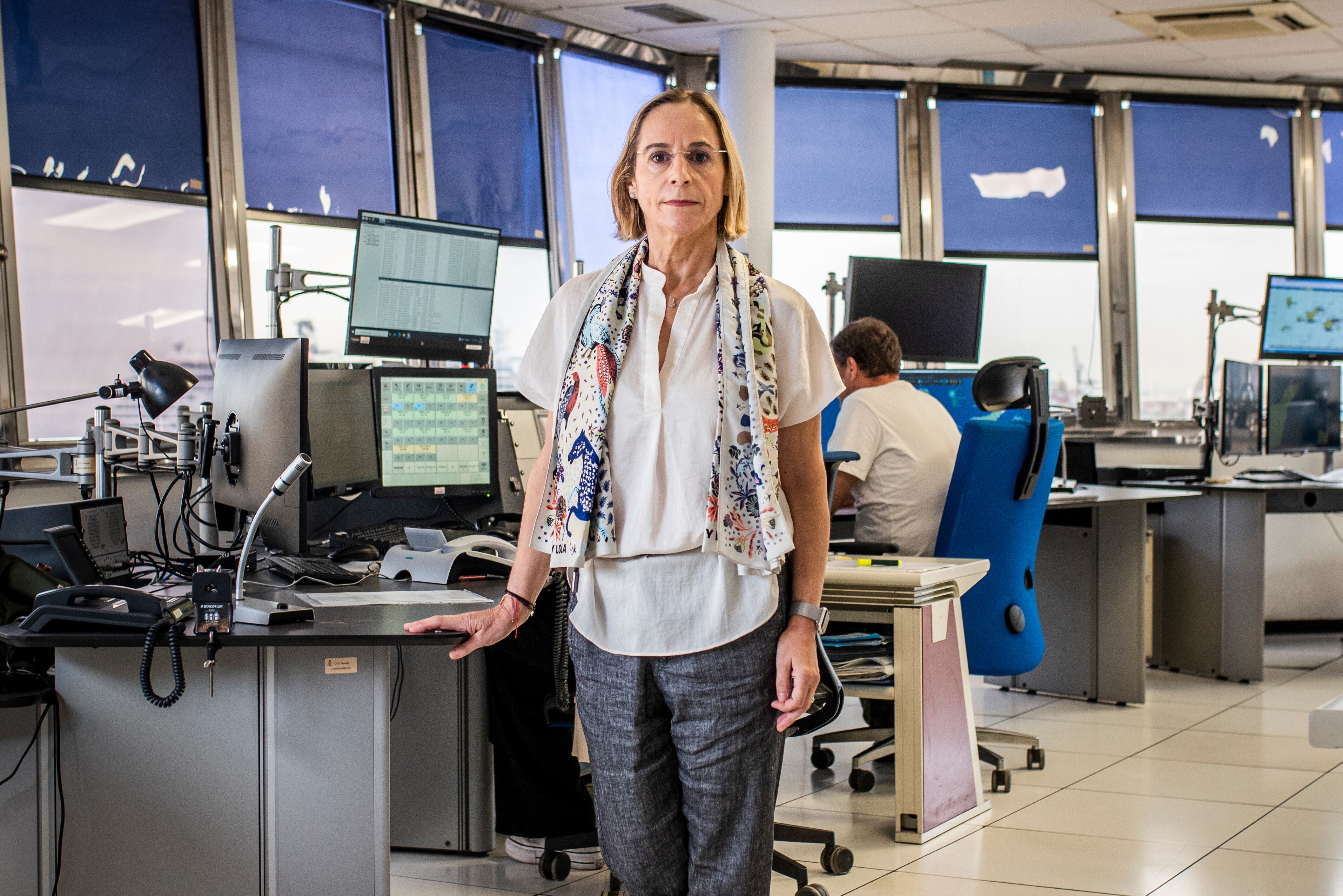 Dolores Septién, el 16 de octubre en el Centro de Coordinación de Salvamento Marítimo de Santa Cruz de Tenerife. 