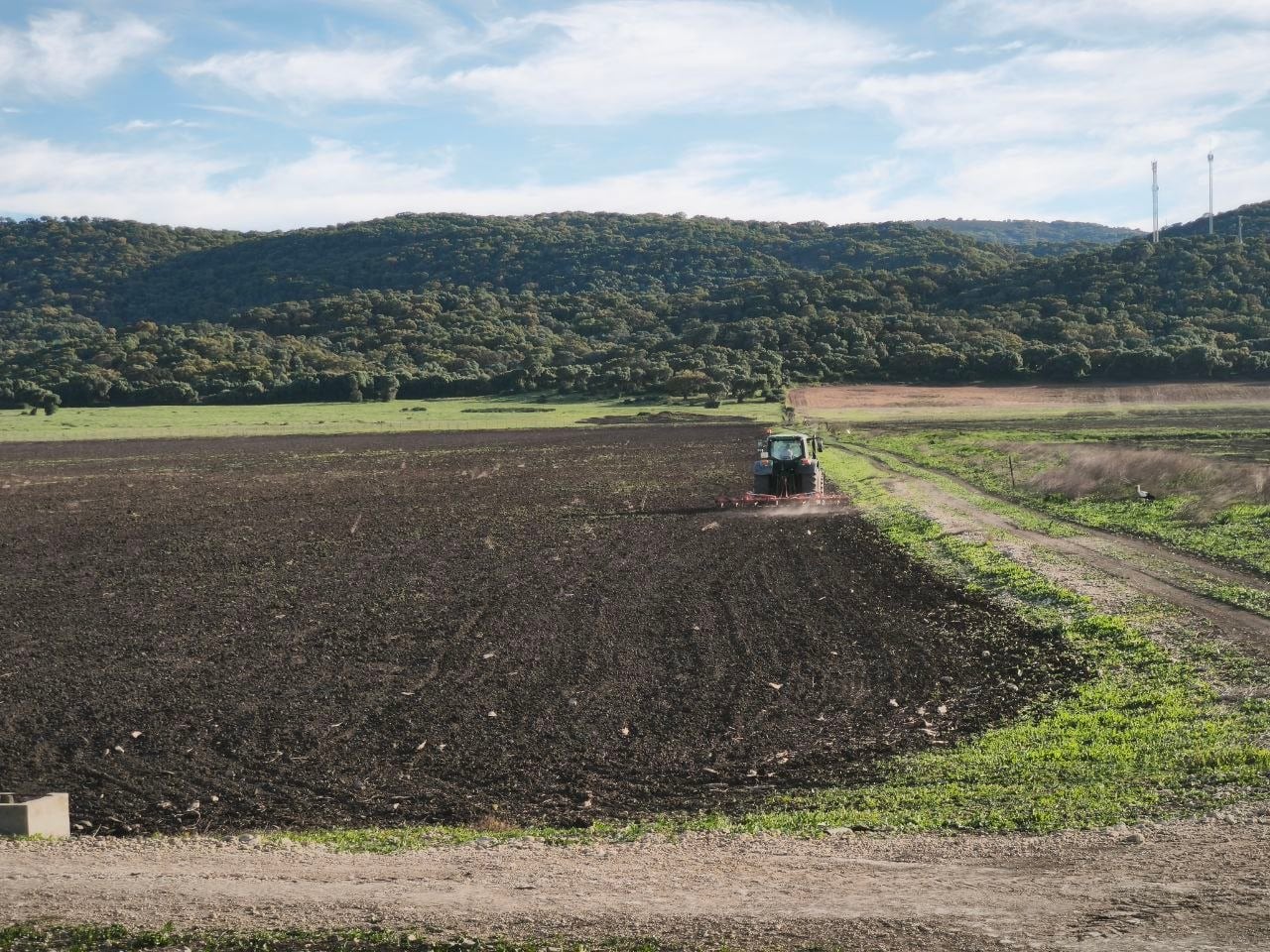 Un agricultor labra la tierra de La Janda que antes ocupó la mayor laguna de Europa.