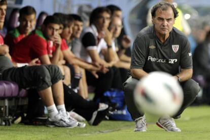 Marcelo Bielsa, el pasado miércoles en La Rosaleda.