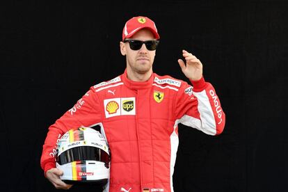 El piloto alemán de Fórmula 1 Sebastian Vettel, Ferrari, en el circuito Albert Park en Melbourne, 22 de marzo de 2018.