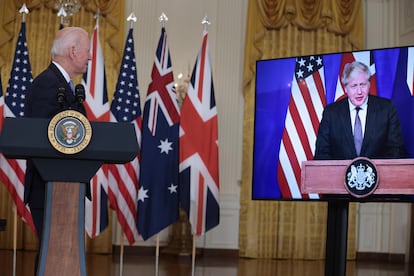 Joe Biden y Boris Johnson anuncian la iniciativa estratégica conjunta con Australia contra China