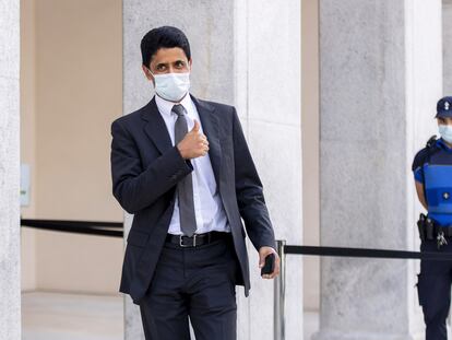 Nasser Al Khelaifi, en el juzgado federal de Bellinzona, en Suiza, el 14 de septiembre.