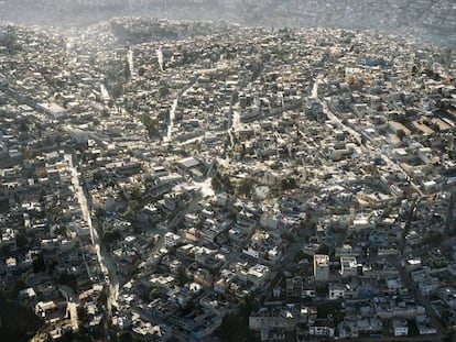 Vista aérea de la periferia de la Ciudad de México.