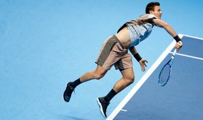 Berdych, durante el partido contra Nishikori.