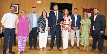 Javier Cienfuegos, en su investidura como alcalde de Montijo, en Badajoz.