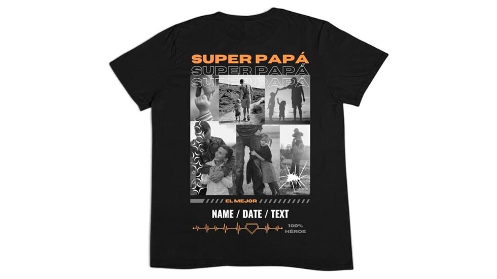 Camiseta personalizada con fotos y texto.