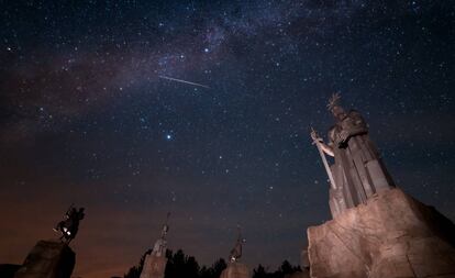 Monumento al río Tajo en las proximidades de la localidad de Frías de Albarracín, en Teruel.