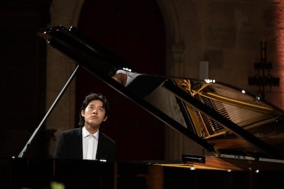 El pianista Yuncham Lim durante su recital en Peralada, el pasado 3 de agosto.