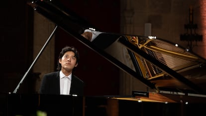 El pianista Yuncham Lim durante su recital en Peralada, el pasado 3 de agosto.