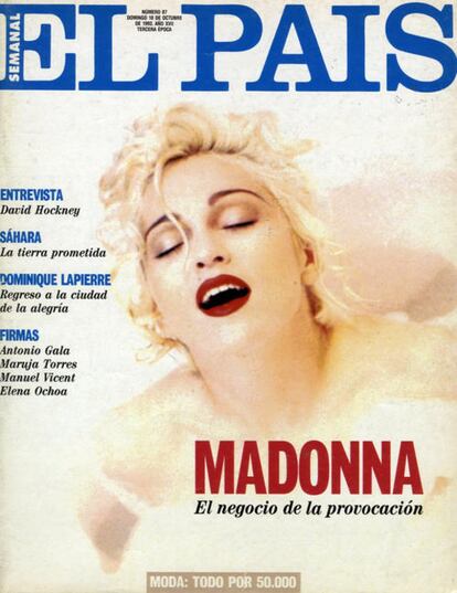 'Madonna, el negocio de la provocación', portada del 18 de octubre de 1992. 