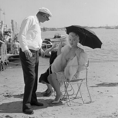 Billy Wilder y Marilyn Monroe, en una fotografa de 1958.