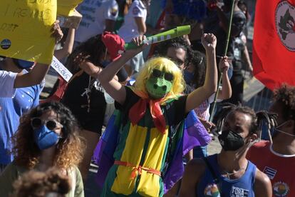 Protesto contra o presidente Bolsonaro no Rio de Janeiro, em 24 de julho.