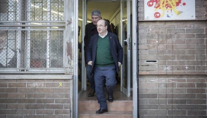Miquel Iceta, tras votar sobre el acuerdo entre PSOE y Unidas Podemos, el 23 de noviembre.