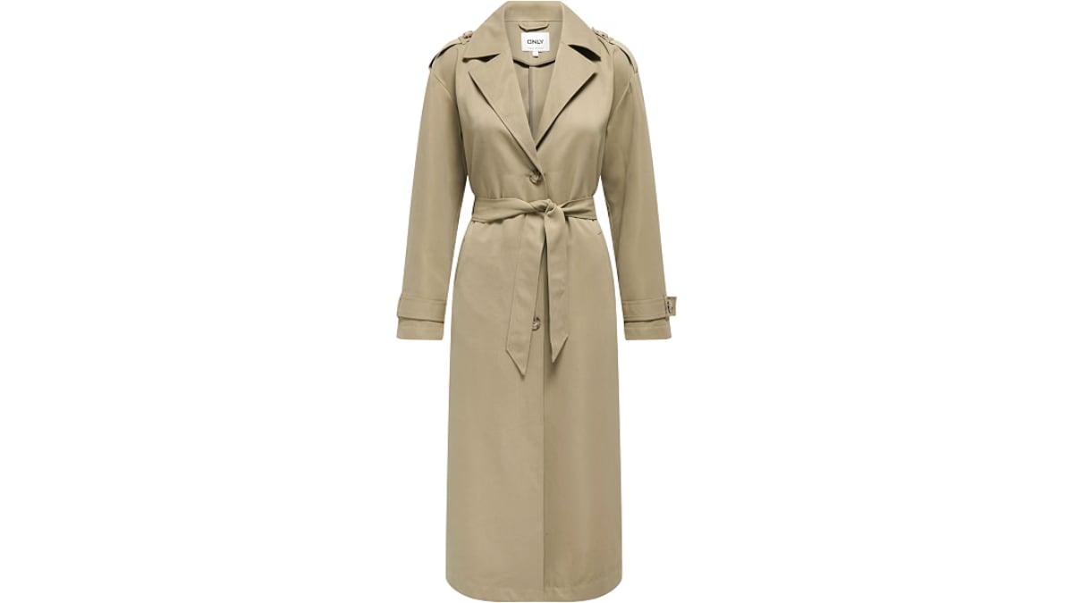 Gabardina clásica en beige.