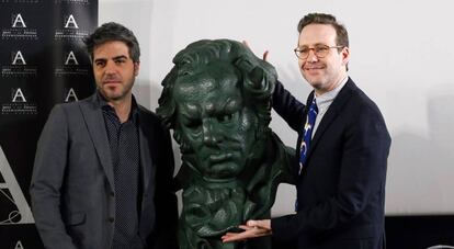 Los presentadores de la gala de los Premios Goya, Joaquín Reyes y Ernesto Sevilla.