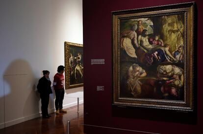 'La Deposición de Cristo', del pintor veneciano Tintoretto, en donde se utiliza la tintura de este insecto, muy usado en la época precolombina.