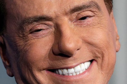 Silvio Berlusconi, durante un programa televisivo en la cadena RAI, en enero de 2018 en Roma.