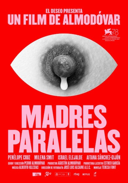 El cartel de 'Madres paralelas', una película de Pedro Almodóvar. 