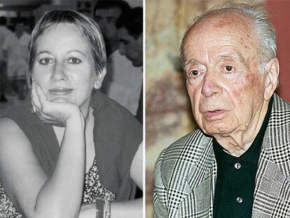 Lena Divani (izquierda), autora de 'Las mujeres de su vida' (Alfaguara), y Andonis Samarakis, autor de 'El fallo' (Seix Barral).