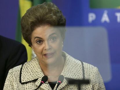 Dilma durante pronunciamento em Bras&iacute;lia.