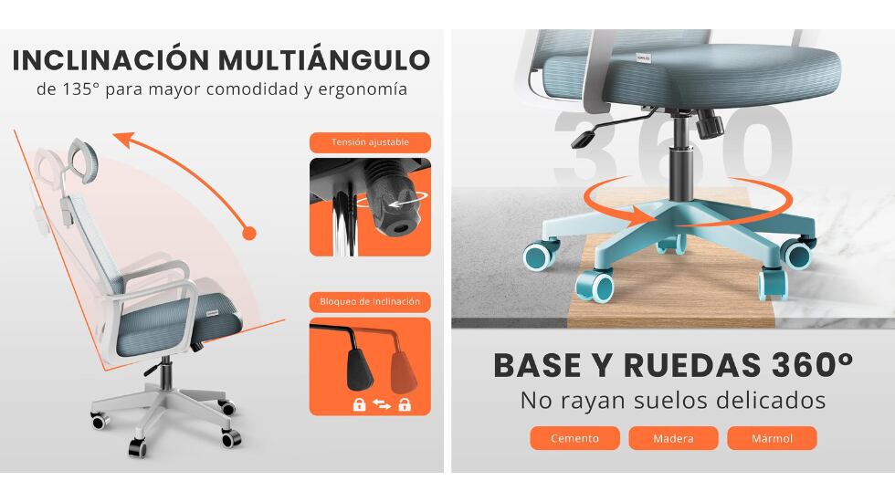 Asiento reclinable.