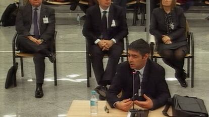 Josep Lluís Trapero, durante su declaración en la Audiencia Nacional.