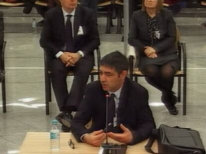 Josep Lluís Trapero, durante su declaración en la Audiencia Nacional.